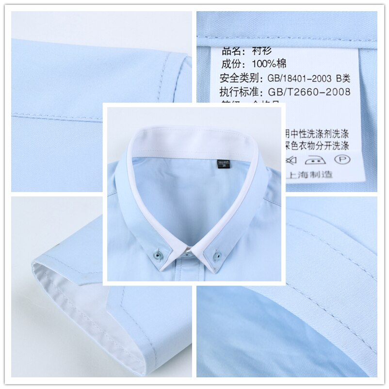2023 New Arrival Men Casual Business Shirt Long Sleeve Korean Style Solid Color Cotton Mens Shirt Turn Down Collar Shirt for Men