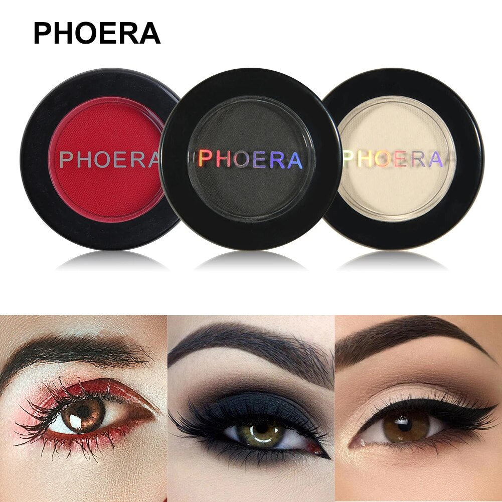 PHOERA 12 Colors Matte Eye Shadow Powder Pigment Long Lasting Bright Eyeshadow Makeup Water-Resistant Beauty Make Up TSLM1