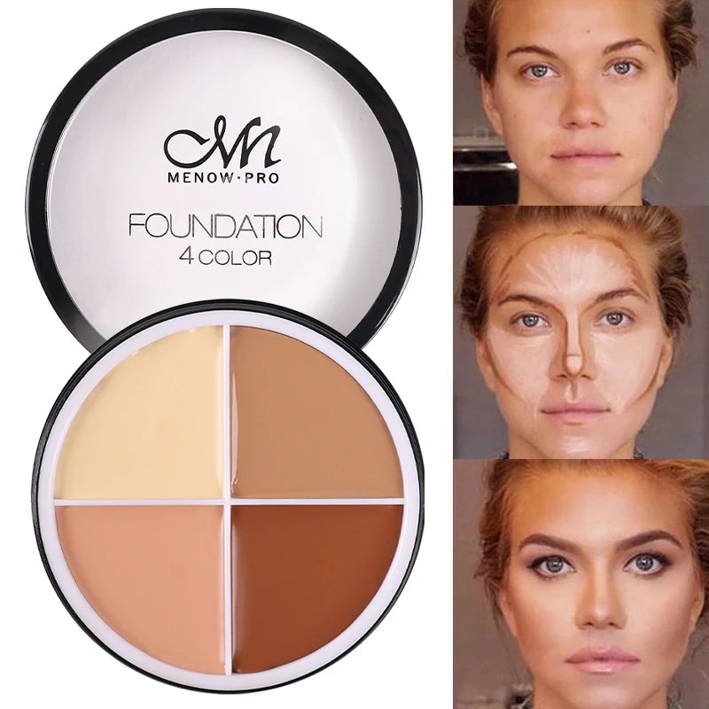 4 Colors Makeup Concealer Palette Waterproof Moisturizing Face Contour Bronzer Make Up Face Foundation Cream Concealer