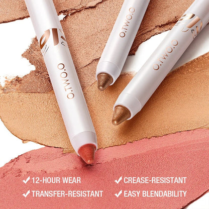 O.TWO.O Glitter Eyeshadow Stick Diamond Shimmer Waterproof Long Lasting 8 Colors Shiny Highlighter Makeup Eye Shadow Pencil