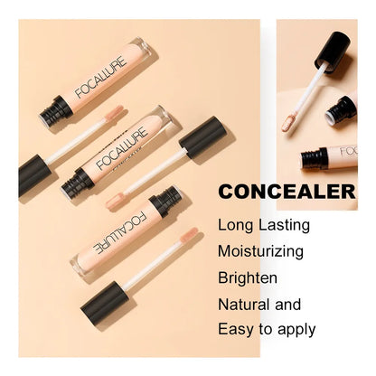 FOCALLURE 7 Colors Face Concealer Waterproof Full Coverage Long-lasting Moisturizing Smooth Liquid Foundation Makeup Cosmetics