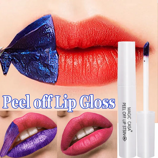 4 Colors Peel-off Lip Glaze Matte Liquid Lipsticks Tint Color Dye Lip Waterproof Lip Stain Makeup Tear Off Lip Gloss Cosmetics