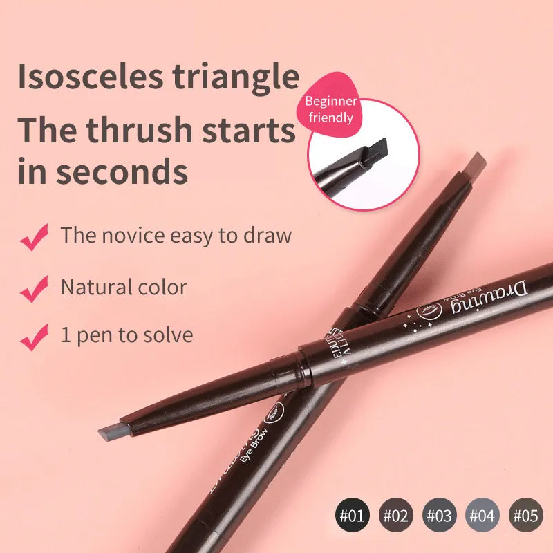 Double-headed Eyebrow Pencil Rotating Eyebrow Pencil Cosmetic Makeup Eyebrow Pencil Beginner S Not Easy To Smudge Makeup Tools