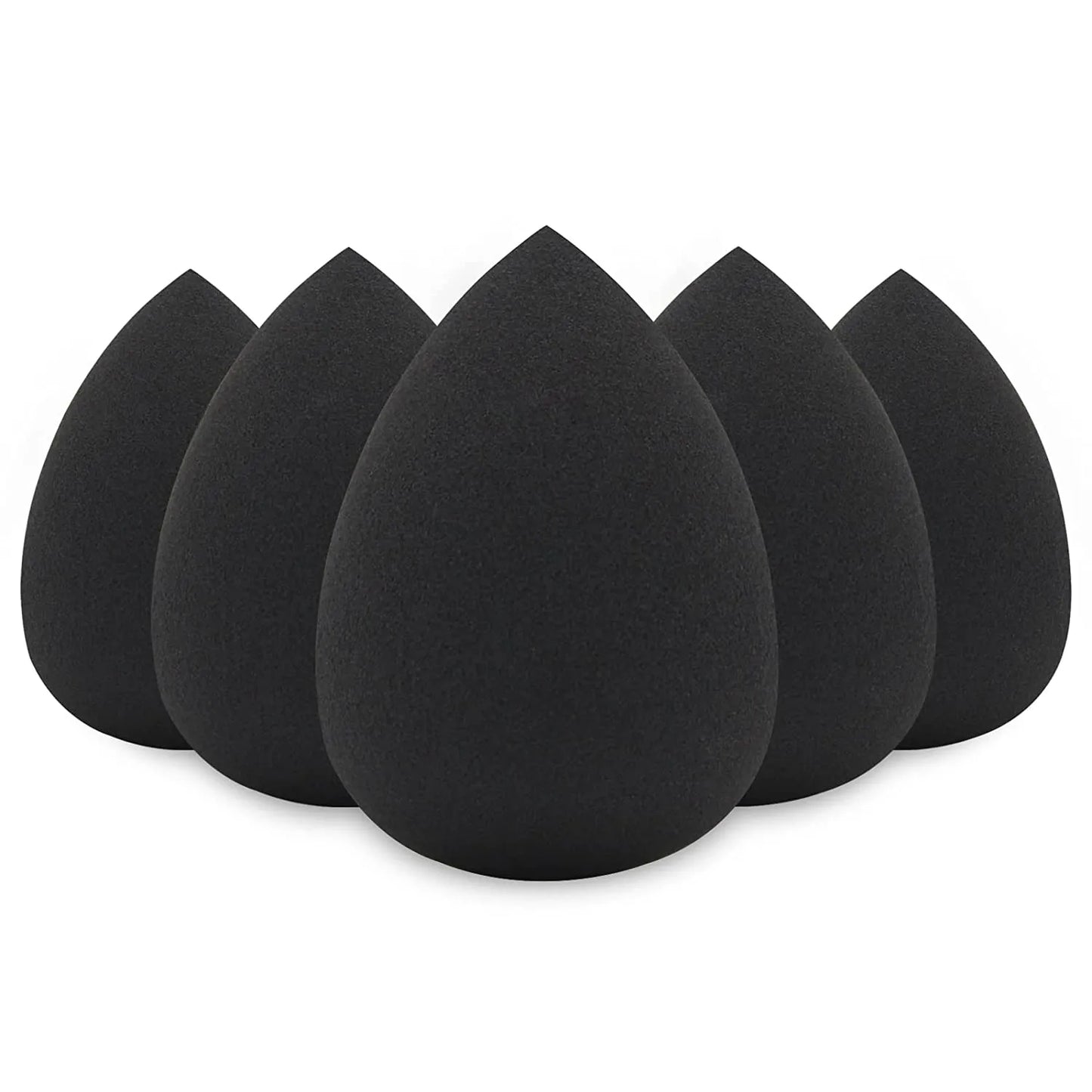 Makeup Sponge Set, 5 Pcs Black Foundation Blending Beauty Sponge, Flawless for Liquid, Cream, and Powder, Latex Free