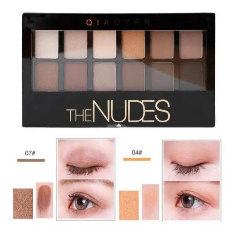 New Top Quality 12 Colors Set Women Waterproof Makeup Eyeshadow Palette Eyebrow Eye Shadow Powder Cosmetic With Brush