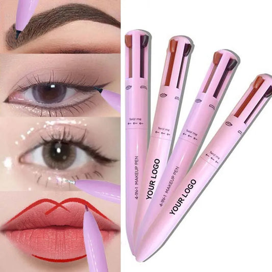 Waterproof Drawing Eye Brow Pencil  4 In 1 Touch Up Eyebrow Eyeline Highlighter Stick Long Lasting Easy Color Sweatproof Makeup