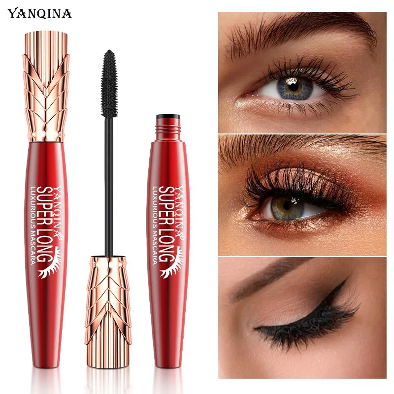 4D Crown Black Mascara Thick Curling Waterproof Mascara Eyelashes Easy To Carry Extension Eyes Makeup Tool