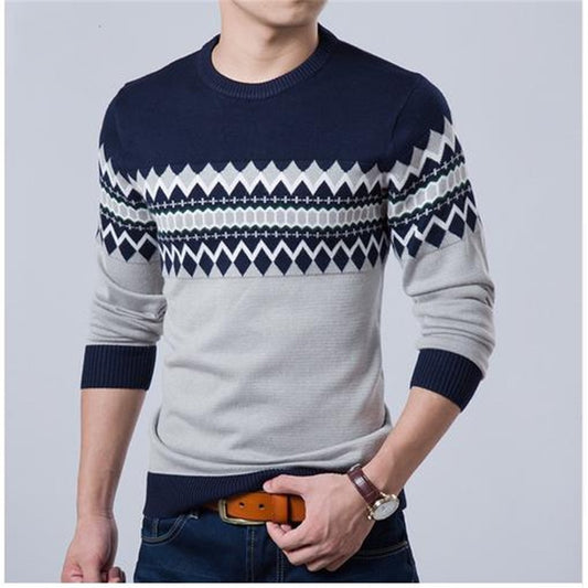 2023 New Autumn Fashion Brand Casual Sweater O-Neck Slim Fit Knitting Mens Striped Sweaters & Pullovers Men Pullover Men XXL