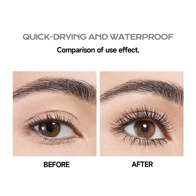 Waterproof Anti-sweat Mascara Lengthens Eyelashes Extension Black Silk Fiber Mascara Female Non-smudge Mascara Makeup Cosmetic