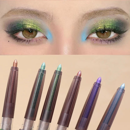 Pearlescent Chameleon Eyeliner Pencil 3 In 1 Shiny Silkworm Eye Shadow Pen Lasting Smooth Green Purple Glitter Eyeliner Makeup