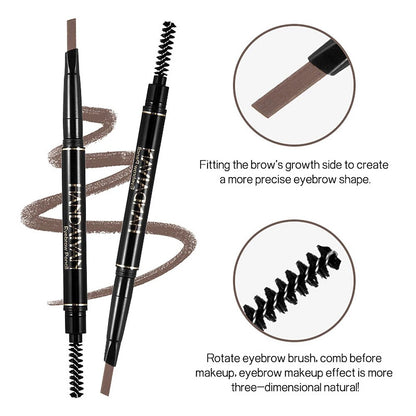 HANDAIYAN Eyebrow Pencil 2 in 1 Auto Waterproof Eye Makeup Brow Shades Brush Maquillaje Sombrancelha Long Lasting Eyebrow Pencil