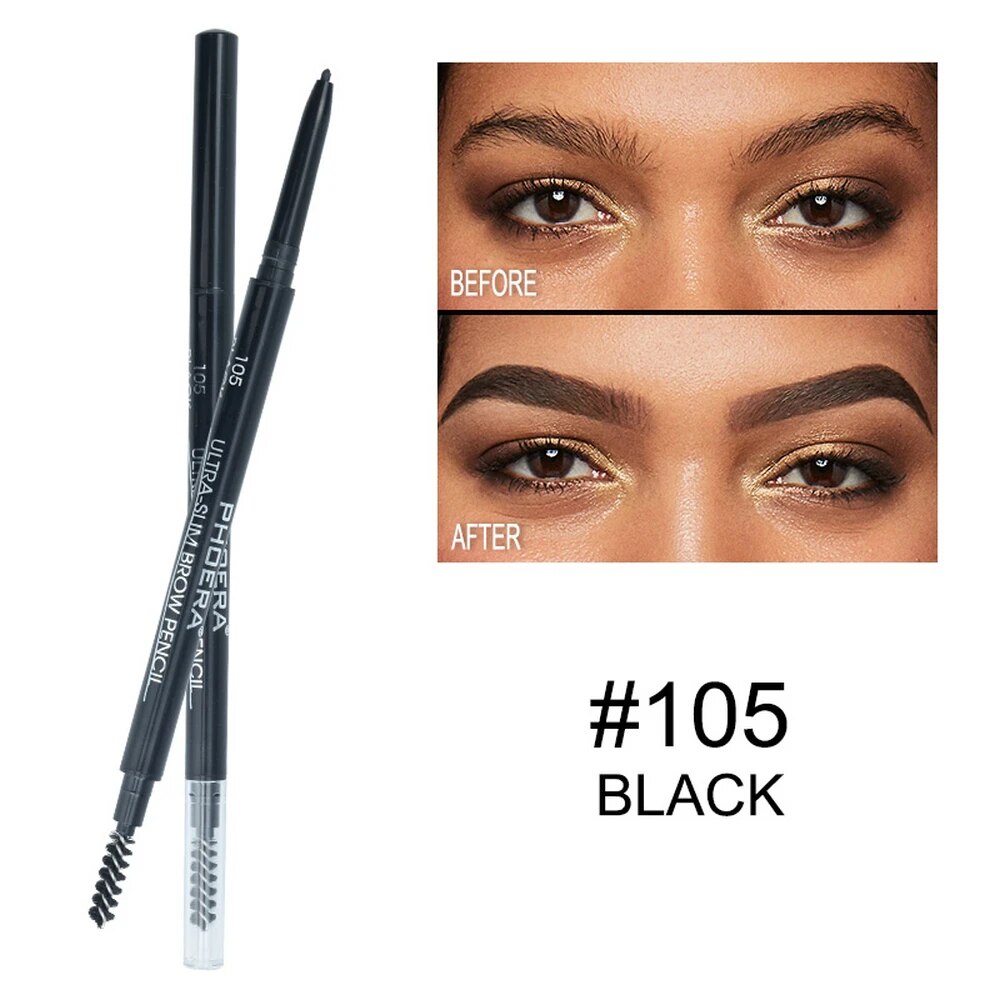 5 Color Double Ended Eyebrow Pencil Waterproof Long Lasting No Blooming Rotatable Eyebrow Tattoo Pen Makeup Brush