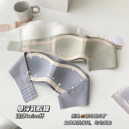 Traceless Jelly Strip Invisible Strapless Chest Wipe Women's Underwear Without Steel Ring Non Slip Bra