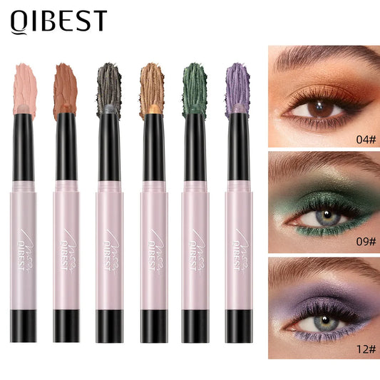 12 Colors Lazy Eye Shadow Stick Pearl Glitter Brightening Highlight Eyeshadow Silky Long Lasting Shimmer Makeup Matte Tool