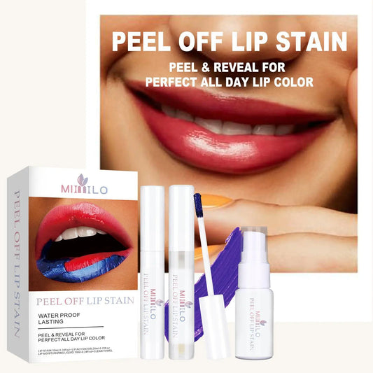 Wonder Liquid Blading Peel Reveal Lip Color Kit Amazing Off Liquid Lip Lasting Gloss Stain Off Kit Lipstick Lip Peel Tear E5A9