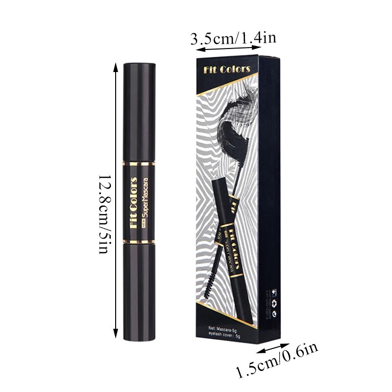 5 Color Dual Head Mascara Waterproof Fast Dry Eyelashes Curls Extension Make-Up Eyelashes Blue Purple Black White Ink Mascara