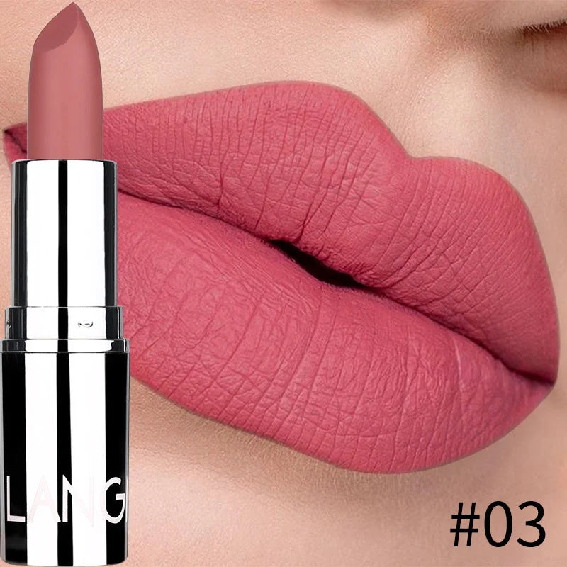 8 Colors Matte Lipstick Waterproof Long Lasting Velvet Sexy Non Sticky Cup Moisturizing Red Lipstick Women Lips Makeup Cosmetic