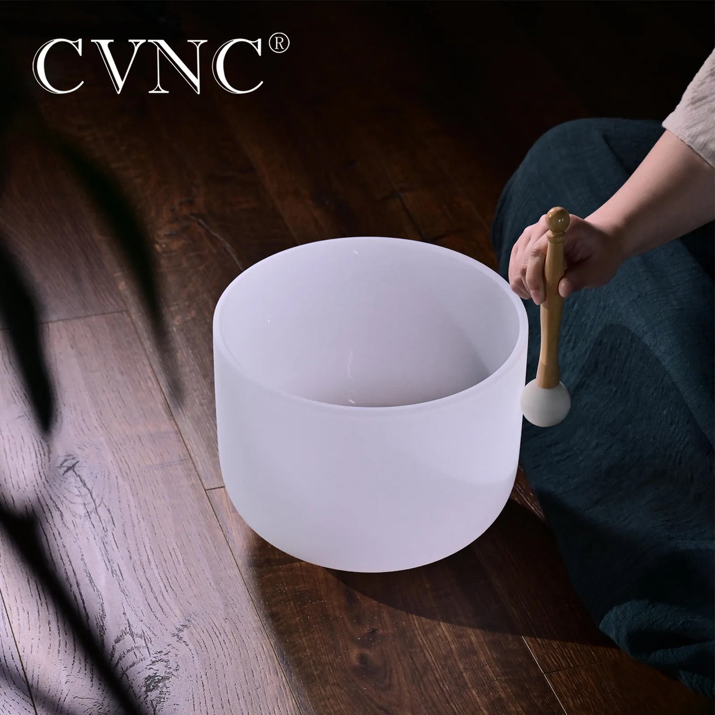 CVNC 12 Inch Chakra Frosted Quartz Crystal Singing Bowl for Sound Healing Energy Balance with Free O-ring&Mallet