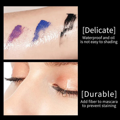 9 Color Mascara Waterproof Fast Dry Eyelashes Curls Extension Make-Up Eyelashes Blue Red Purple Black White Gold Ink Mascara