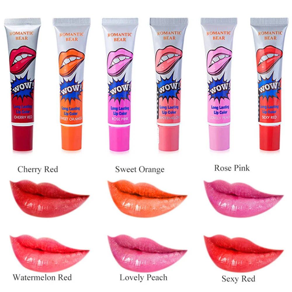 Magic 6-colors Peel Liquid Lipstick Waterproof Lasting No Fading Color Tear Lip Gloss Tattoo Dyed Lip Glaze Lip Color Cosmetics