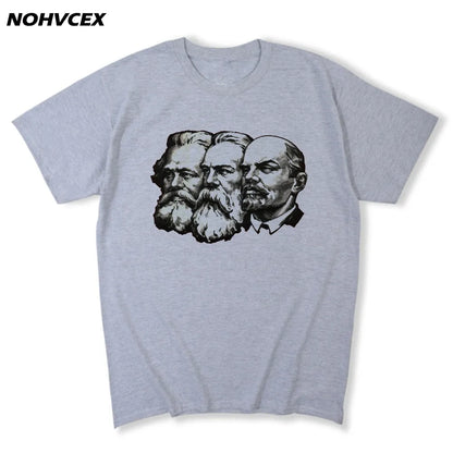 The Soviet Union Great Communist Lenin ,Marx ,Engels DIY Men's Short Sleeve T-Shirt Cccp