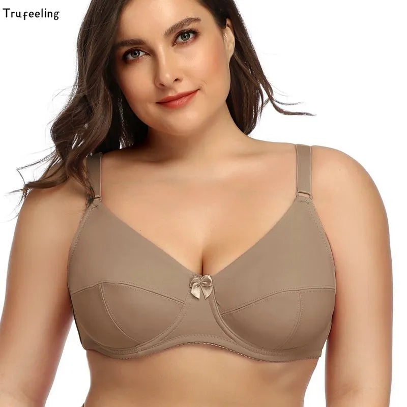 Trufeeling No Padded Bras For Women Plue Size Support Bra With Wired underwear 80C 85C 90C 95C 100C-3979