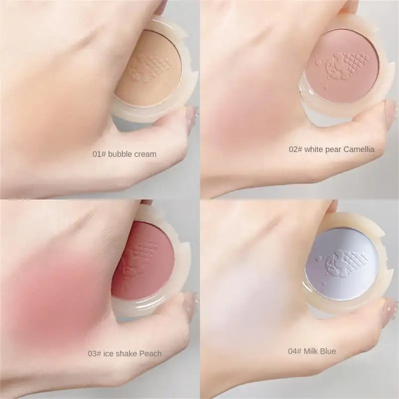 4 Colors Blush Palette Mineral Powder Long-lasting Natural Cheek Contour Tint Peach Pink Blue Face Blusher Cosmetics Cheek Blush