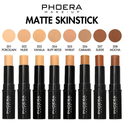 PHOERA 12Colors Brighten Skin Color Concealer Contour Matte Makeup Stick Long Oil Control Foundation Cosmetic Concealer Stick