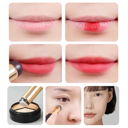 Silicone Lip Brush With Cover Angled Concealer Lipstick Makeup Tool Round Head Q-elastic Like Fingertips Lip Brush Dual-use