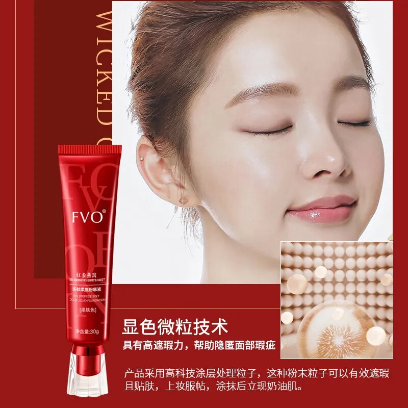 1pcs 30g Red Upgrade FV Foundation Precious Luxury Makeup Waterproof Base Concealer Oil-control Hydrating Cream Herbal Extr