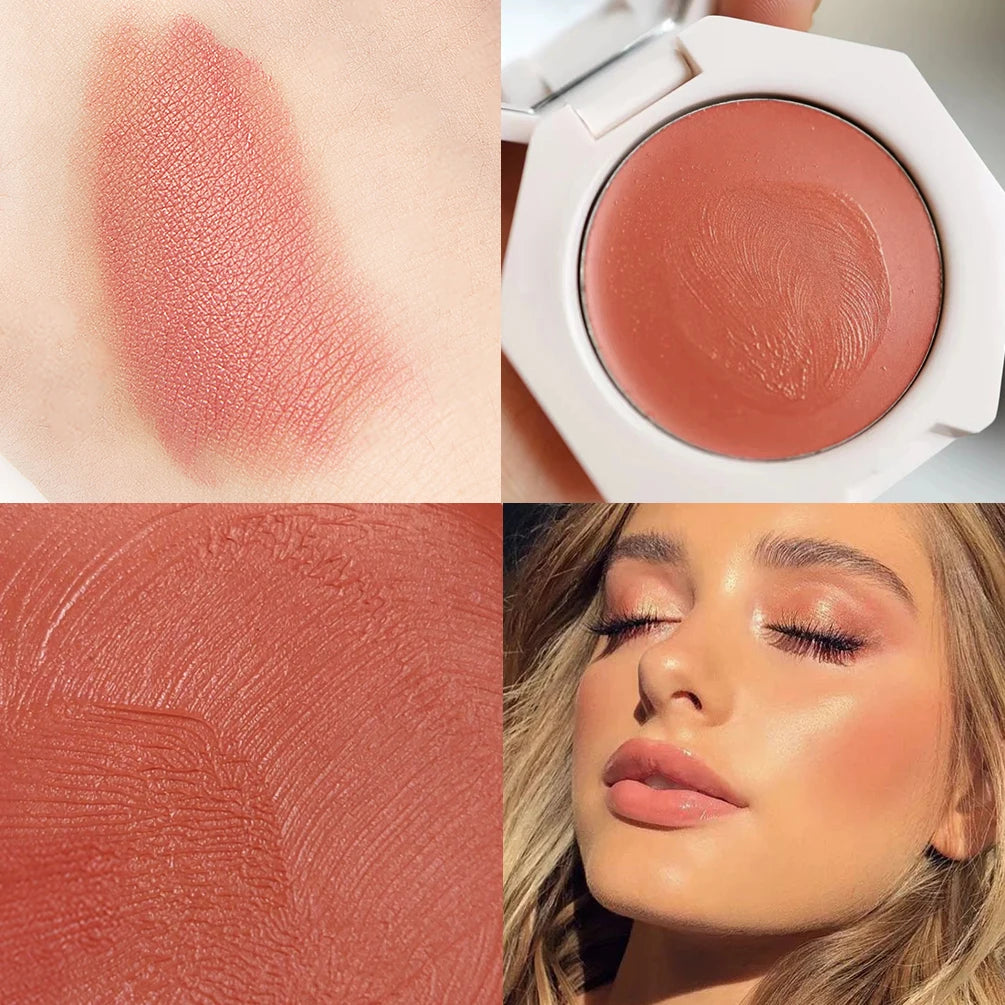 QIBEST 6 Color Blush Makeup Palette Red Rouge Lasting Natural Cream Cheek Contour Blusher Korean Comsmetic Cheek Tint Face Blush