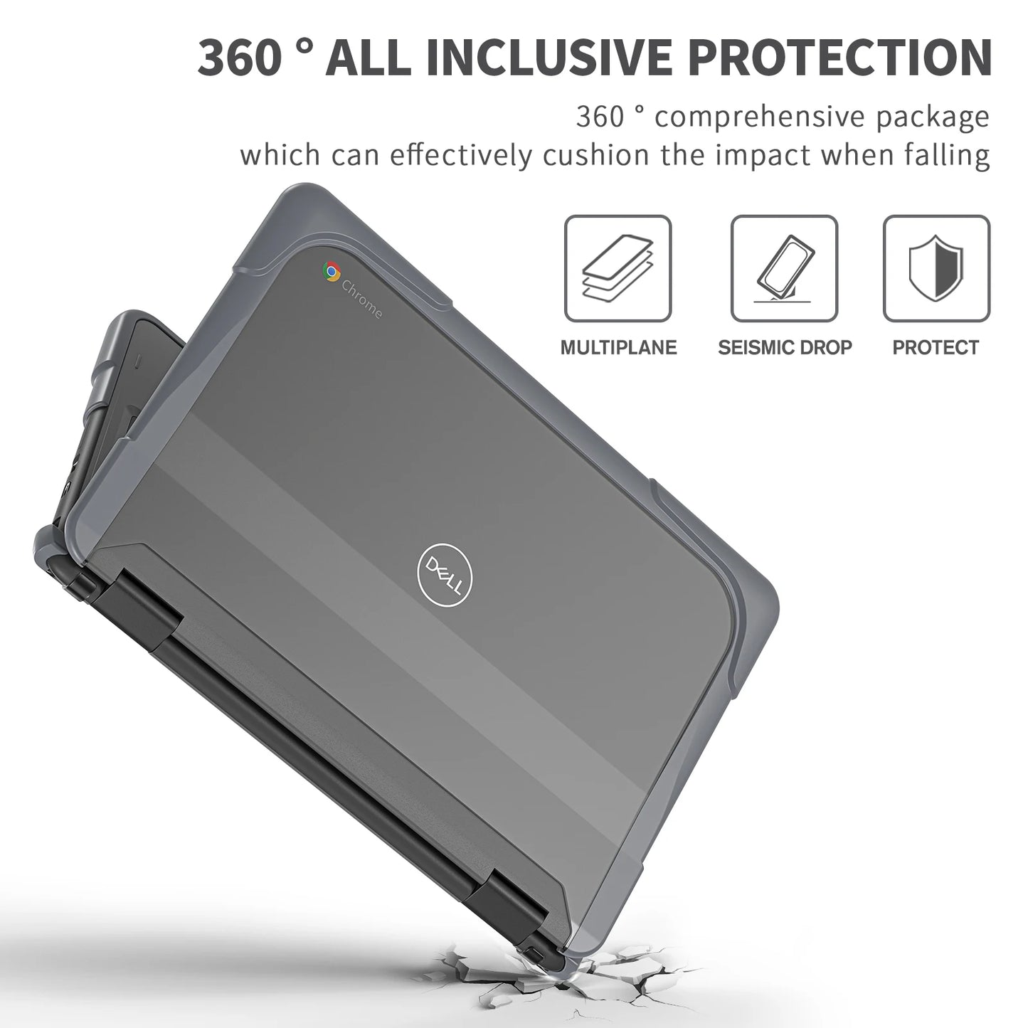 Stand Case for Dell Chromebook 11.6 Inch Model 3100 3110 2-in-1 Full Body Protection Shockproof PC+TPU Funda