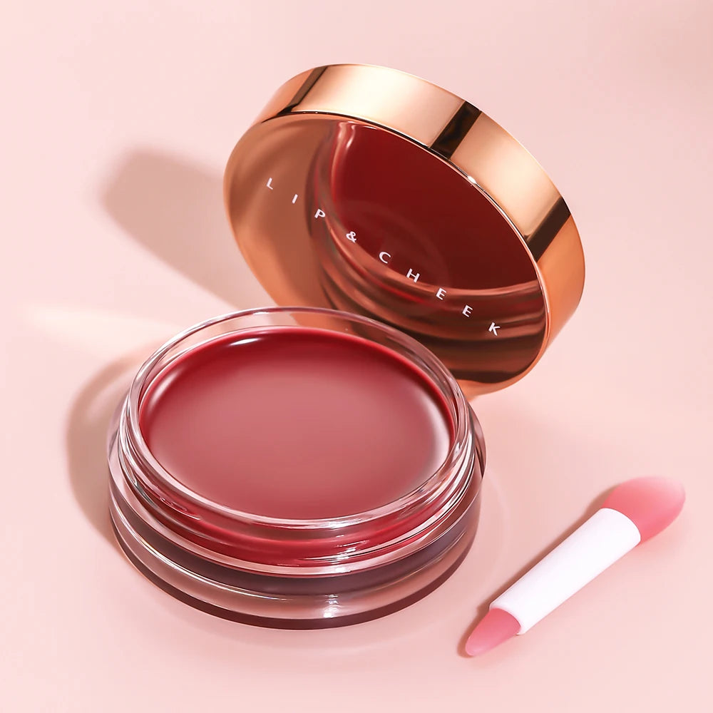 O.TWO.O Lip Gloss Lip Balm 6 Colors Plumping Nourish Hydrate with Vitamin E Moisturizer Dual-use For Lip & Cheek Makeup Lip Tint