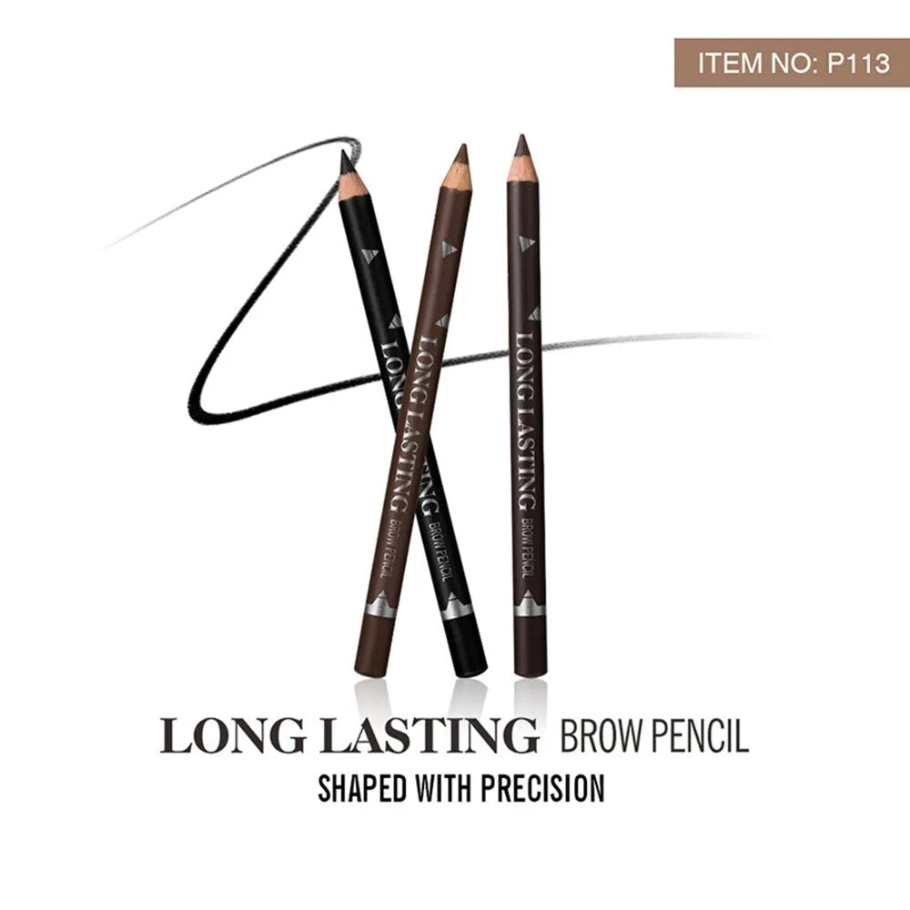 12 Pcs/Set Waterproof Eye Brow Pencil Precise Brow Definer Black Blonde Brown Eyebrow Pen Long Lasting Makeup 3 Colors Cosmetic