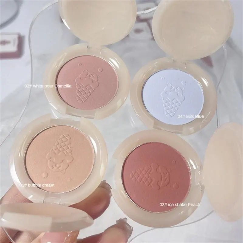 4 Colors Blush Palette Mineral Powder Long-lasting Natural Cheek Contour Tint Peach Pink Blue Face Blusher Cosmetics Cheek Blush