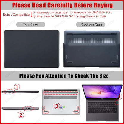 Laptop Case For Huawei Matebook D14 D15 Case 2021 2020 Matebook X Pro Case Matebook 14 13 Accessories Honor Magicbook 14 Cover