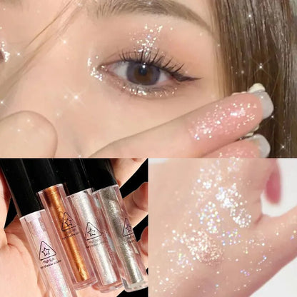 Glitter Eyeliner Diamond Shimmer and Shiny Waterproof Liquid Eyeshadow Makeup Metallic Eyeliner Pen Eye Beauty Party Makeup