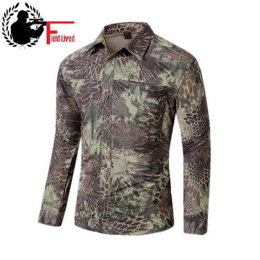 Military Style Tactical Shirt MultiCam Men Long Sleeve Summer Combat Shirts Male Python Camouflage Quick Dry SWAT Combat hots