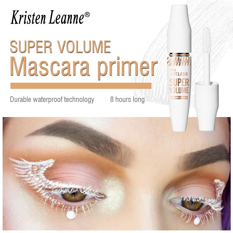 Silk Fiber Mascara Waterproof Fast Dry Eyelashes Lengthening White Clear Mascara Extra Volume Makeup Cosmetic Non Clump Soft