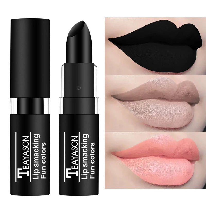 Matte Vampire Black Lipstick 12 Colors Waterproof Long Lasting Sexy Red Whtie Green Velvet Matte Lipsticks Lips Makeup Cosmetics