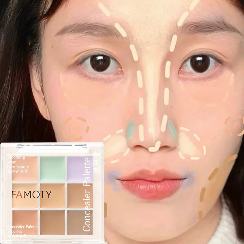 Multicolor Concealer Palette Cream Waterproof Full Coverage for All Skin Face Makeup Cover Dark Circles Acne Pores Cream Base