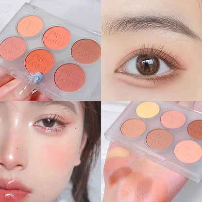 6 Colors Face Blush Palette Makeup Multi-color Pearl Cheek Blush Powder Matte All-in-one Repair Brighten Face Makeup maquillaje