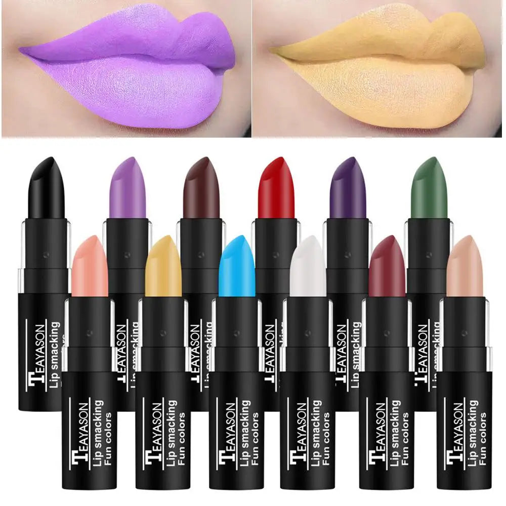 TEAYASON 12 Color Waterproof Lasting Sexy Red Lipstick Matte Lipstick Cosmetics Lip Gloss Waterproof Long-lasting