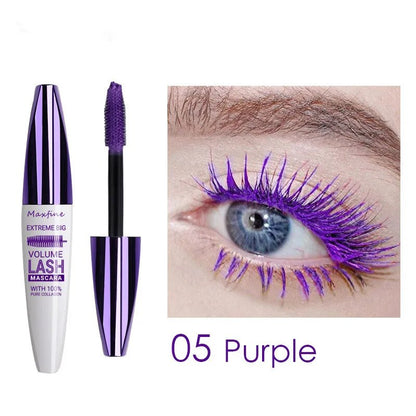 5D New Stereo Mascara Blue Colors Waterproof Long Lasting Curling Silk Fiber Eyelashes Extension Makeup White Eye Lash Cosmetics