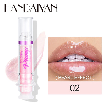 Handaiyan Lip Plumping Booster Sexy Plumper Glitter Red Nude Lipstick Liquid Waterproof Moisturize Oil Lipgloss Makeup