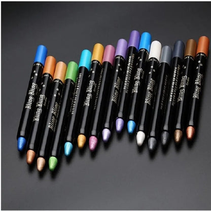 15 Color Pearlescent Eyeshadow Pencil Waterproof Long Lasting Glitter Shimmer Eye Shadow Pen Highlighter Stick Eyes Makeup Tools