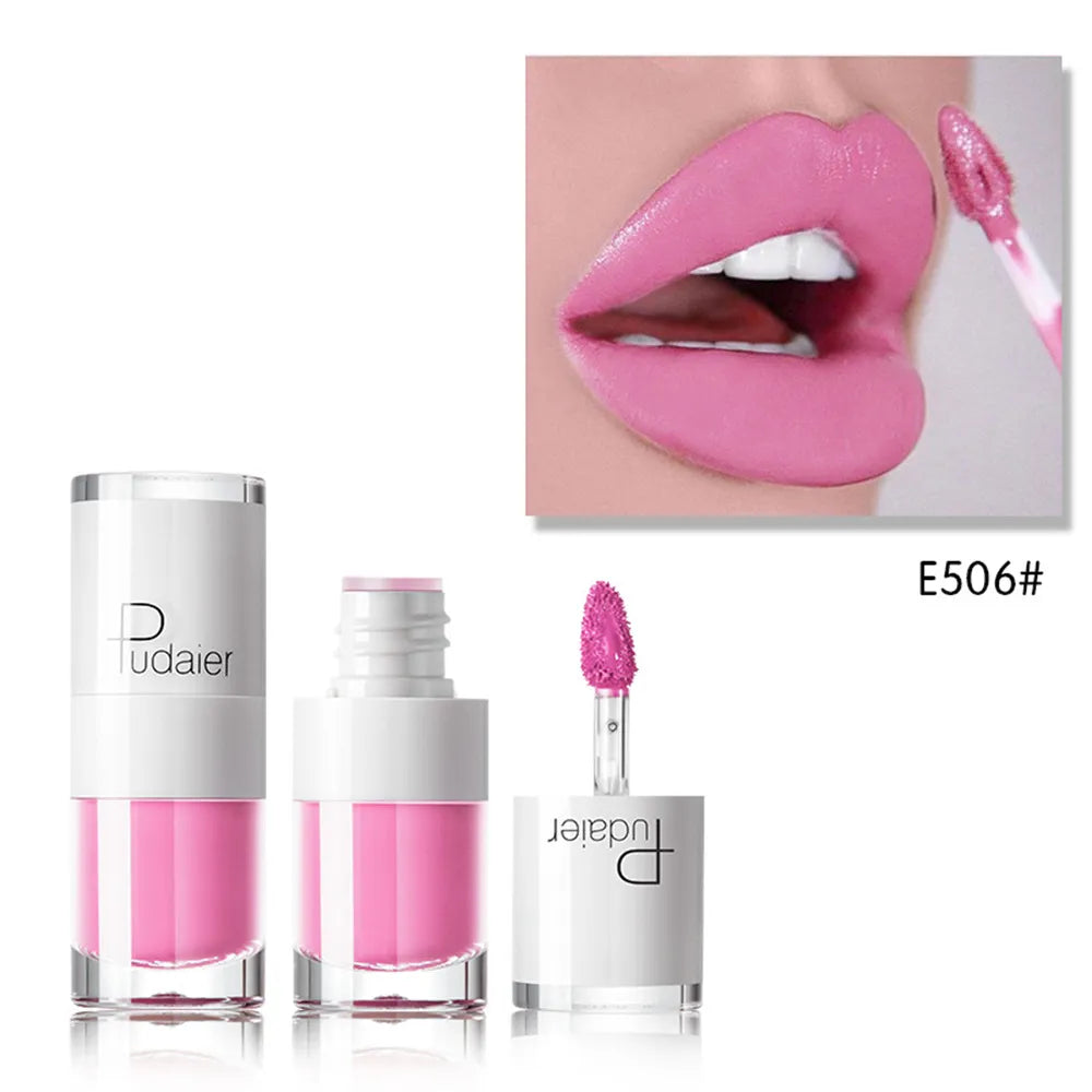 1PC Sexy Pink Women's Lipstick 16 Colors Lasting Waterproof Liquid Pencil Matte Liquid Lipstick Makeup Non-Stick Cup Lip Gloss