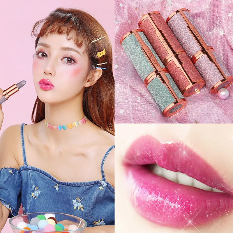 Diamonds Glitter Lipstick Waterproof Long Lasting Temperature Change Matte Shiny Lipsticks Non Stick Lip Tint Makeup Cosmetics