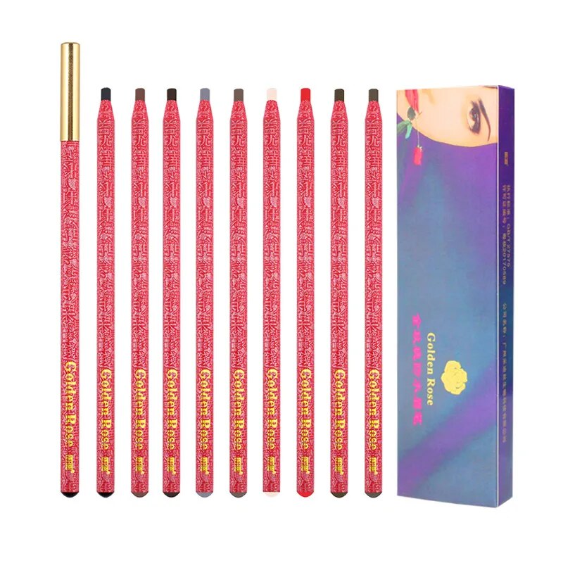 Long Lasting Waterproof  Eyebrow Pencils Peel Off  Red Lip Pencil Set For Microblading Permanent Makeup Pen Eye Liner Gel Pen