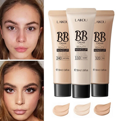 BB Cream Face Coverage Liquid Foundation Concealer Skin-Nourishing Long-lasting Oil Control Base Makeup Face Lighten Cosmetic